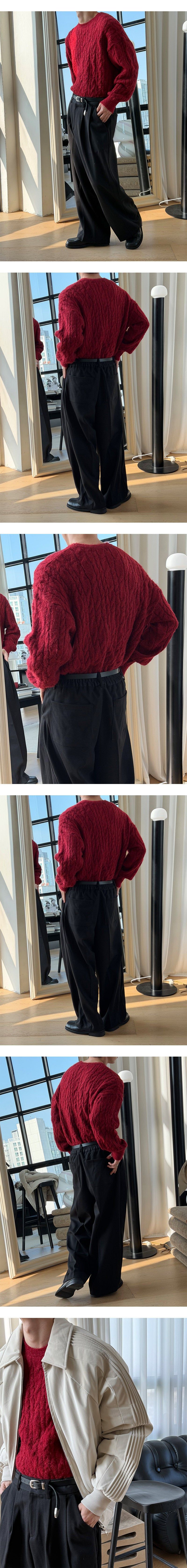 [Unisex] Angora cable knit(4color)