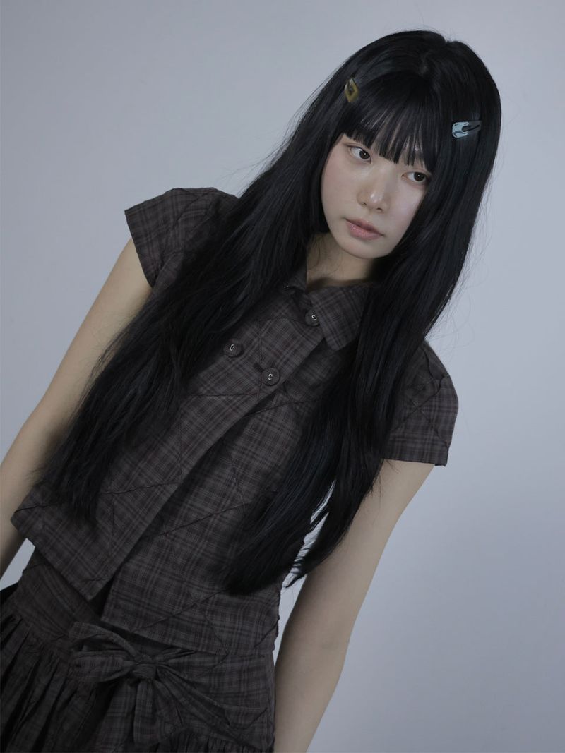 ODDME（オッドミー）の「コージーチェックシャツブラウス -ブラウン（トップス）」