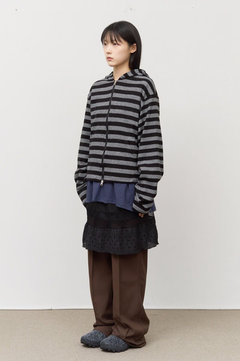 Ocean Striped Warmer Zip Hoodie