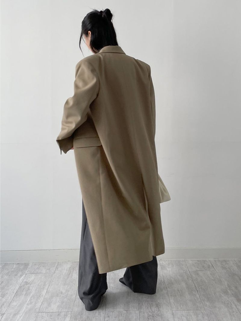 [SS] Flannel Pocket Overfit Long Coat