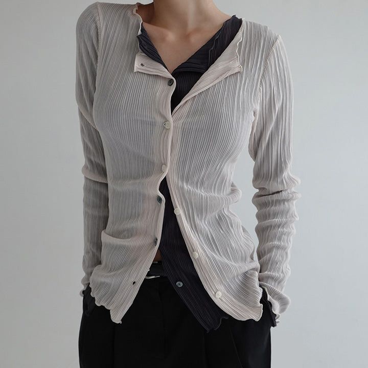 blitti（ブリッティ）の「[Revotin] Ribbed Wave Slim Cardigan - 6 Colors（Tops）」