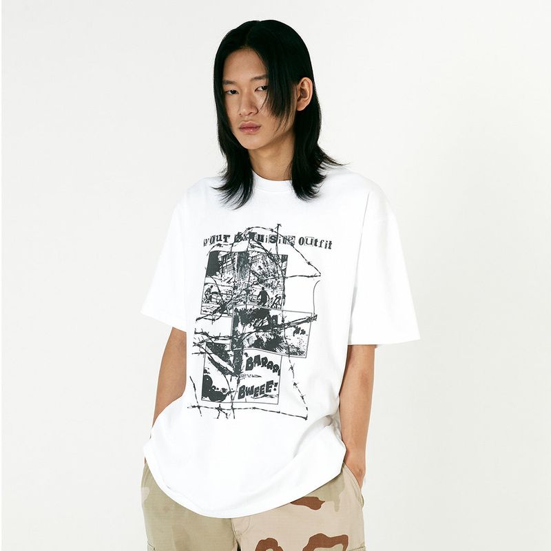 WHITE COLLAPSE T-SHIRT