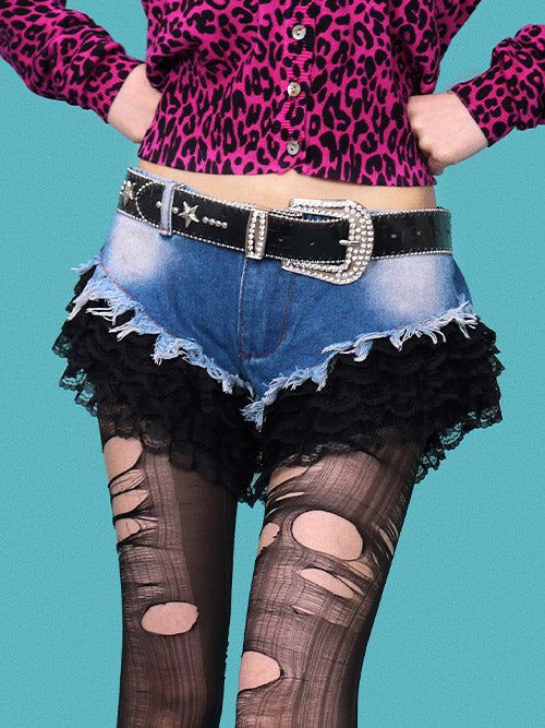 KUO（クーオ）の「devil lace denim shorts（Pants）」