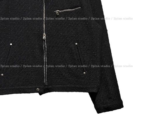Heather Tweed Biker Crop Jacket