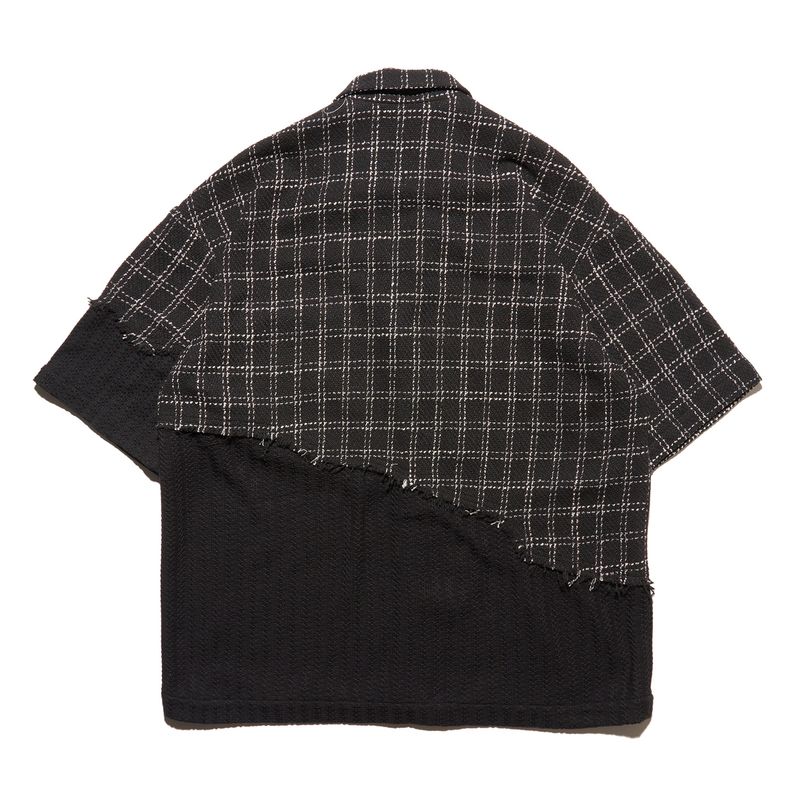 check & lace damanged shirt