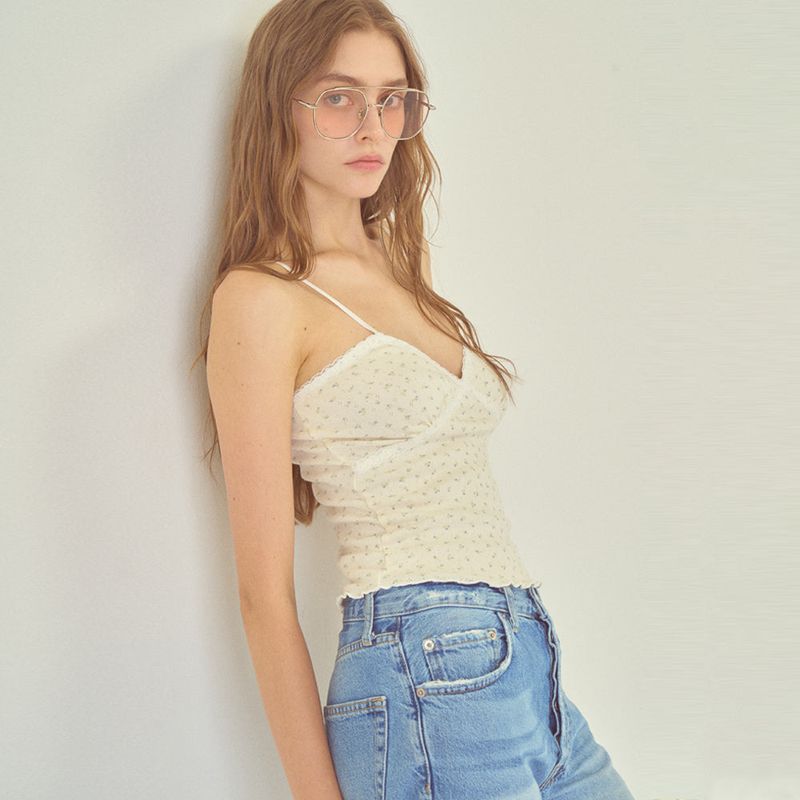 Flower Lace Sleeveless Ivory