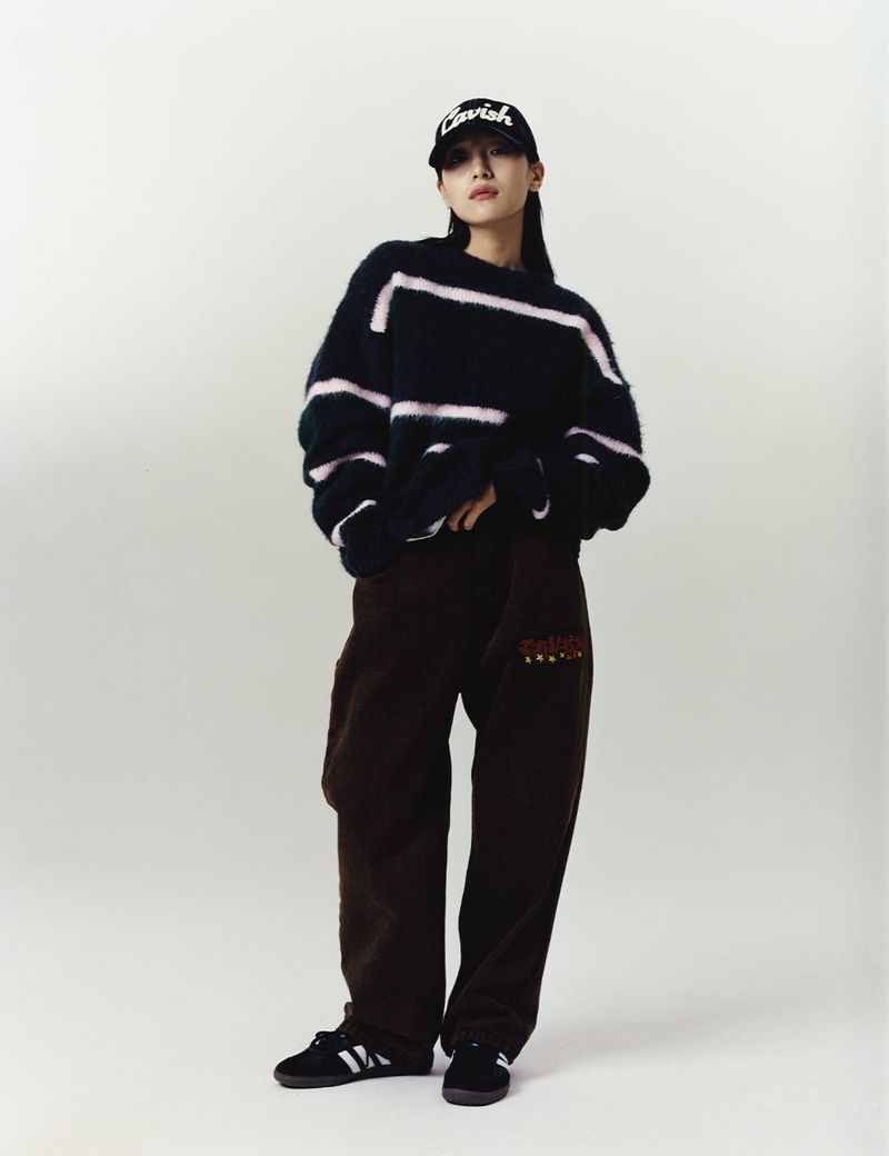 5-POCKET EMB DENIM PANTS BLACK(CV2CFUD129A)