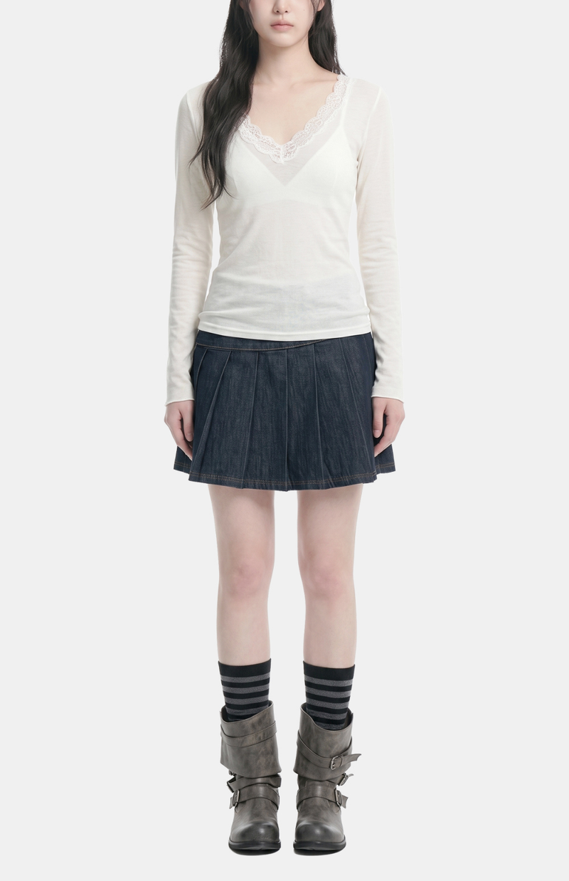 Irene Lace V-Neck Tee