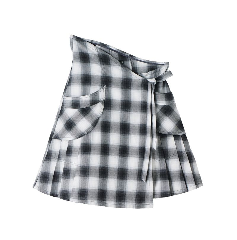 safarispot（サファリスポット）の「COTTAGE FLANNEL WRAP SKIRT (BLACK)（Skirts）」