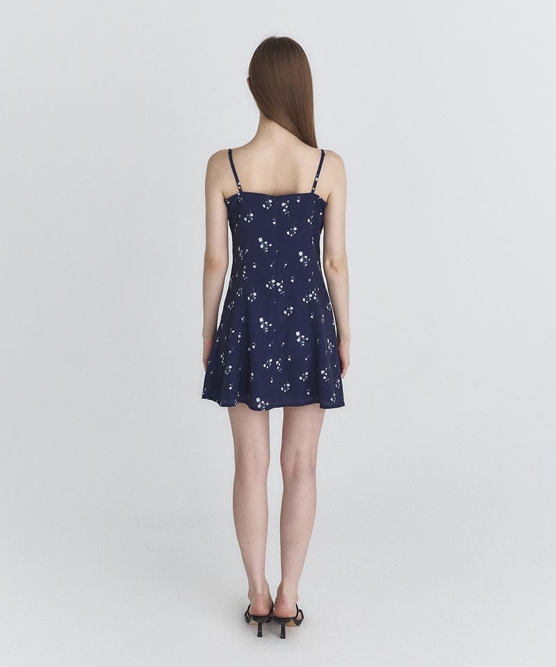 Floral flare dress (Navy)