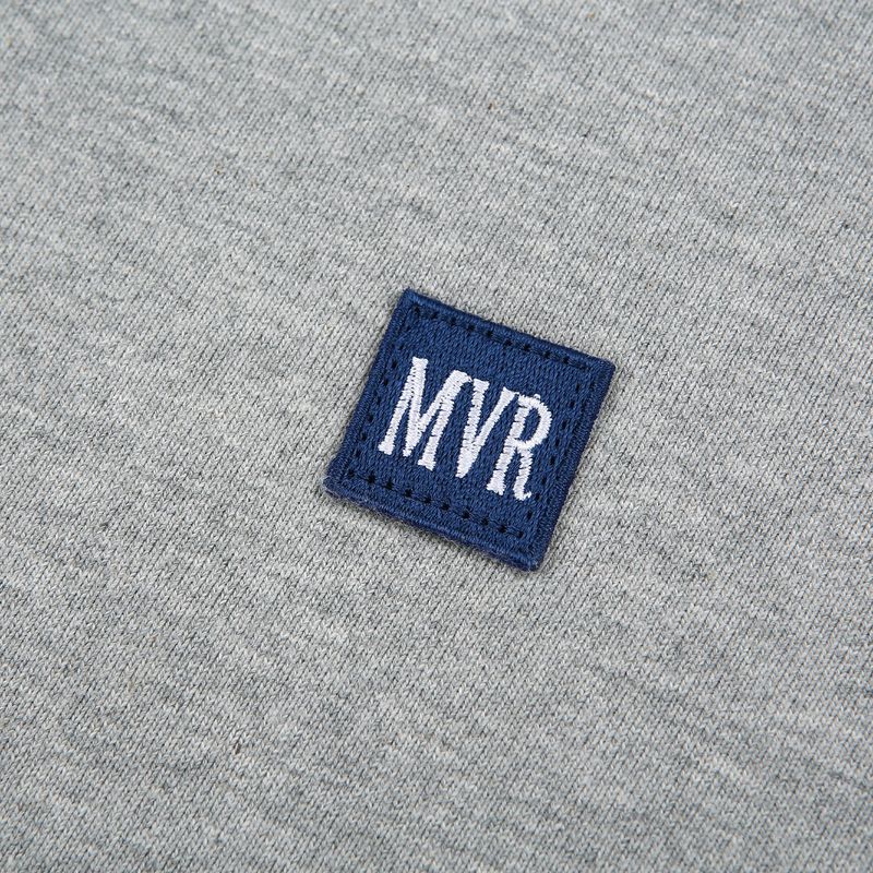 MVR PATCH LOGO SLEEK HOODIE SWEATSHIRT GRAY