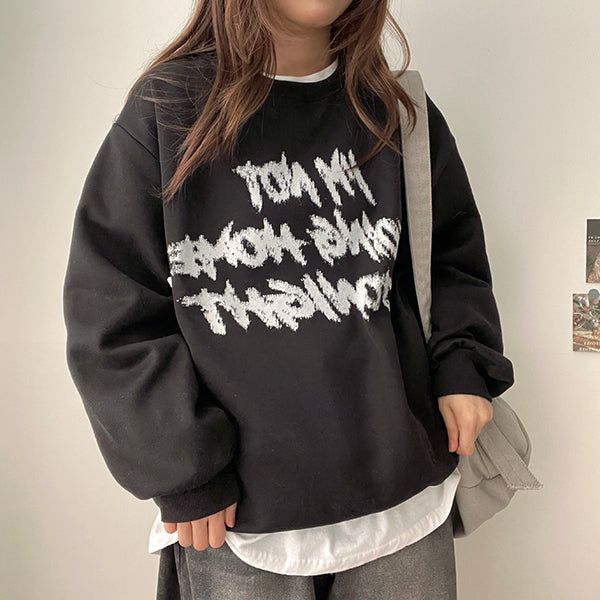 hijjoo（ハイチュー）の「ルディレタリングオーバーサイズスウェットシャツ（トップス）」