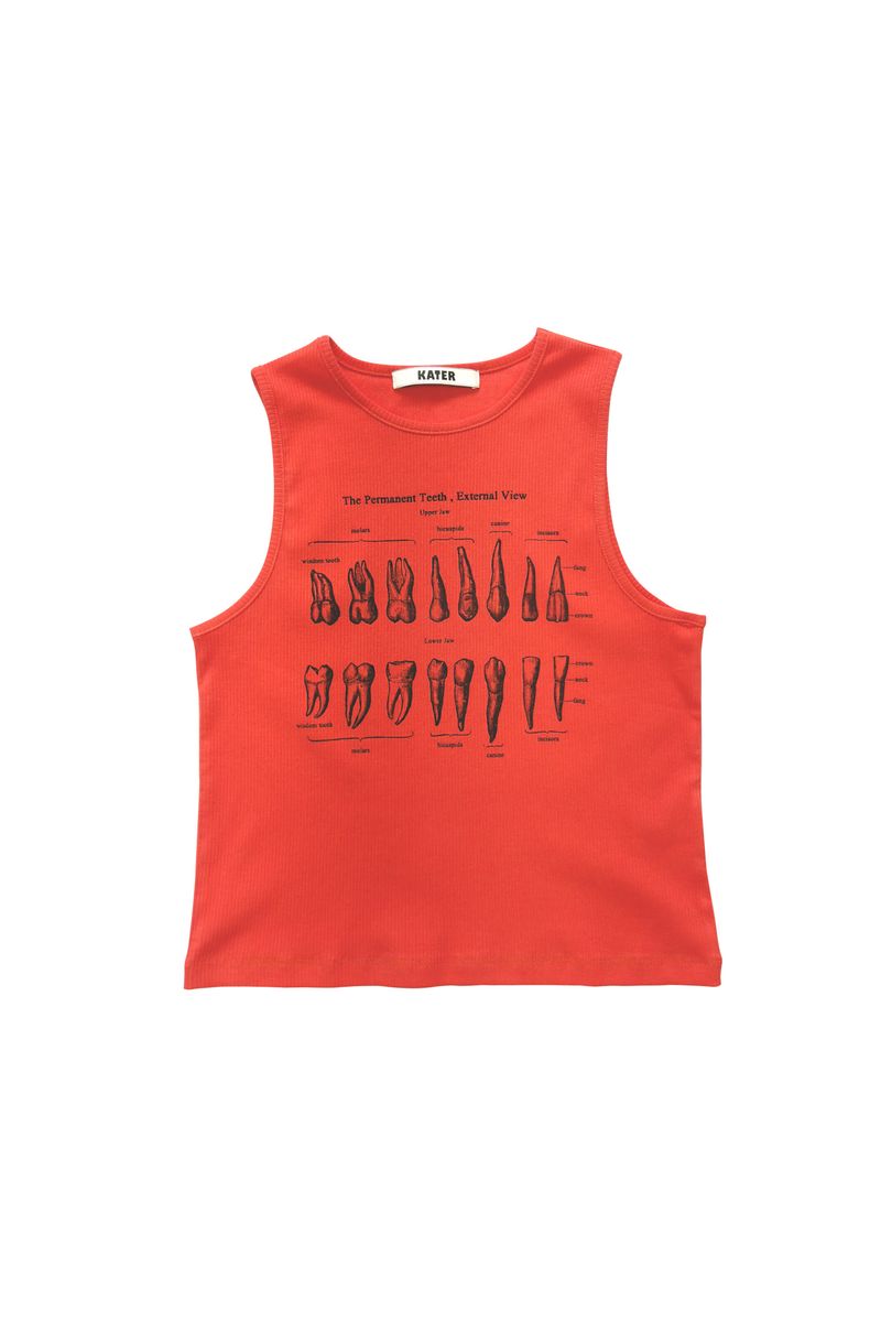 KATER（カーター）の「My Teeth Sleeveless Tee ORANGE（Tops）」