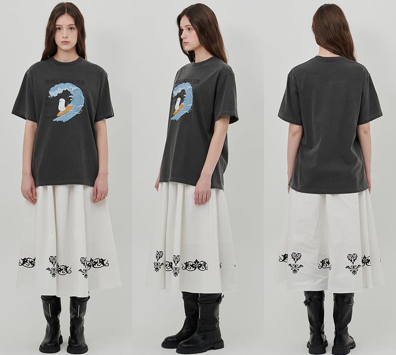 【MADE】SURF GHOST PRINT T-SHIRT [BLACK]