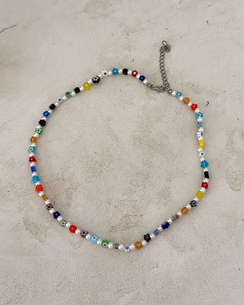 [UNISEX] Beads gemstone pearl necklace