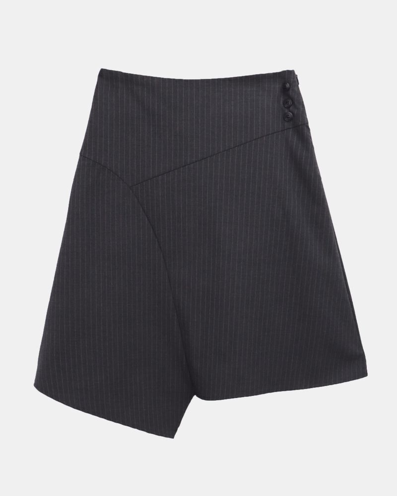 Annu Asymmetrical Button Midi Skirt