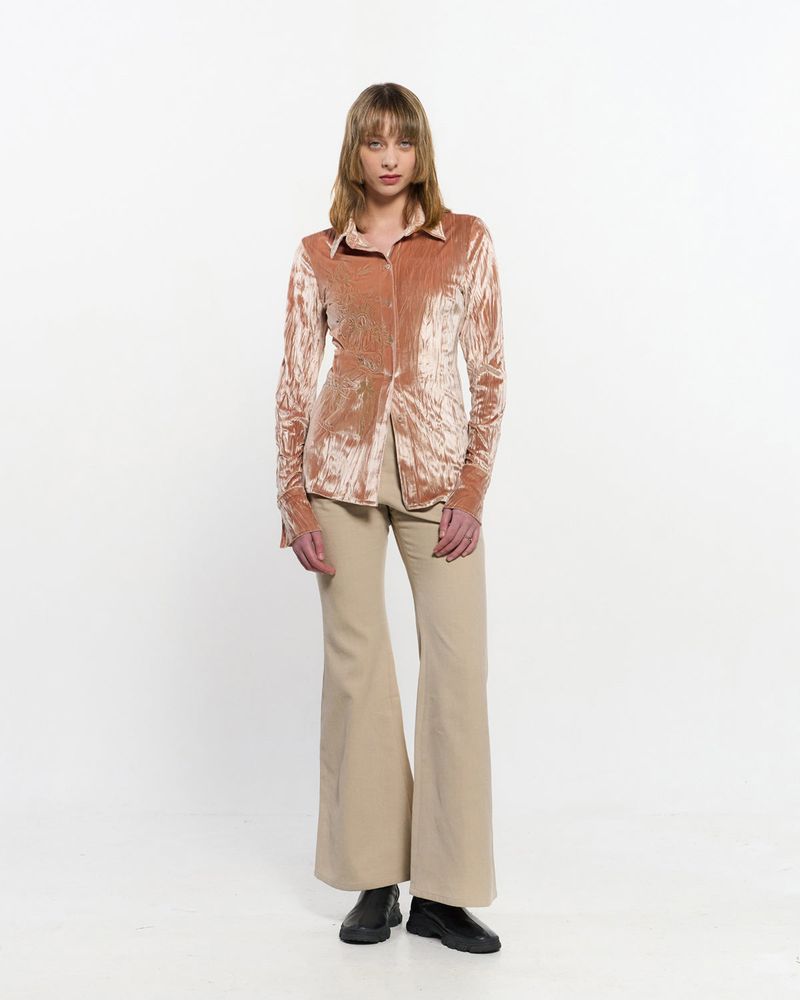 Stripe Bootcut Pants _ BEIGE
