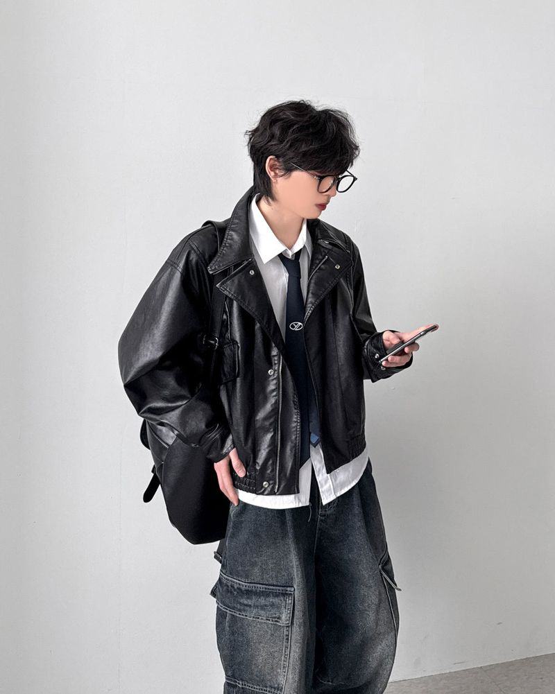 Fiora Crop Leather Jacket