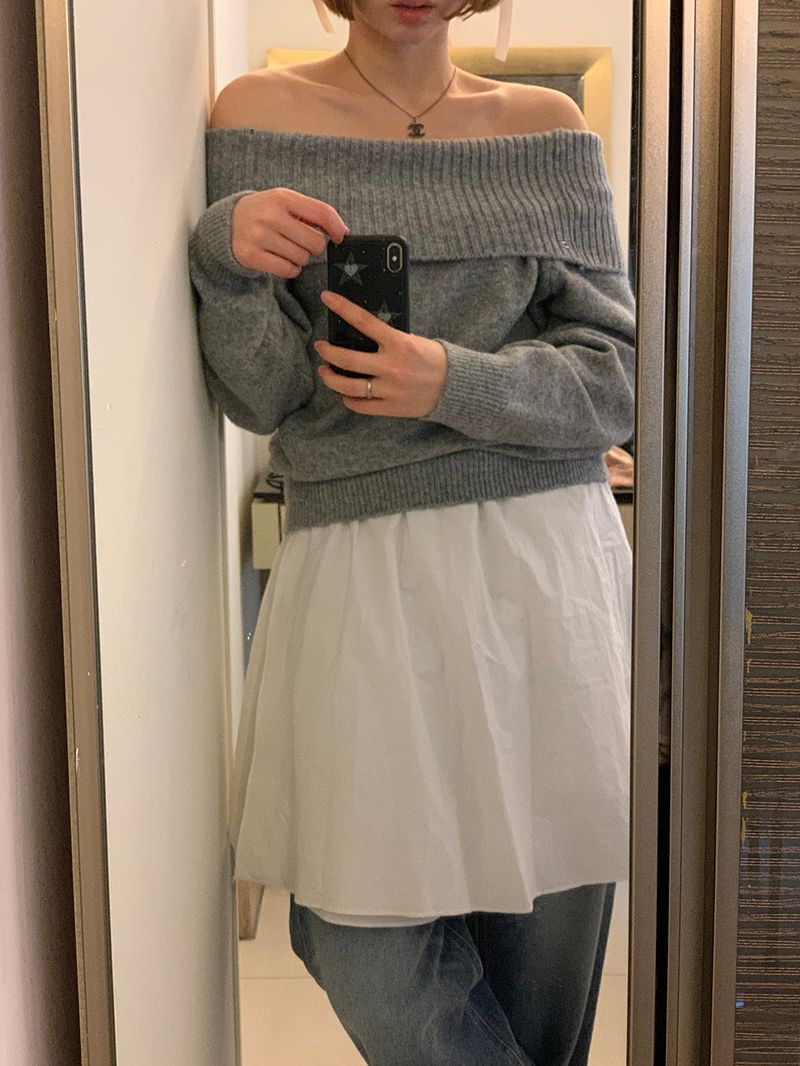 [MADE] PONIA OFF SHOULDER KNIT