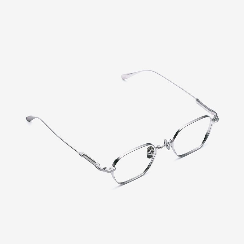 Knouun Square titanium glasses CODE. 102. A Silver
