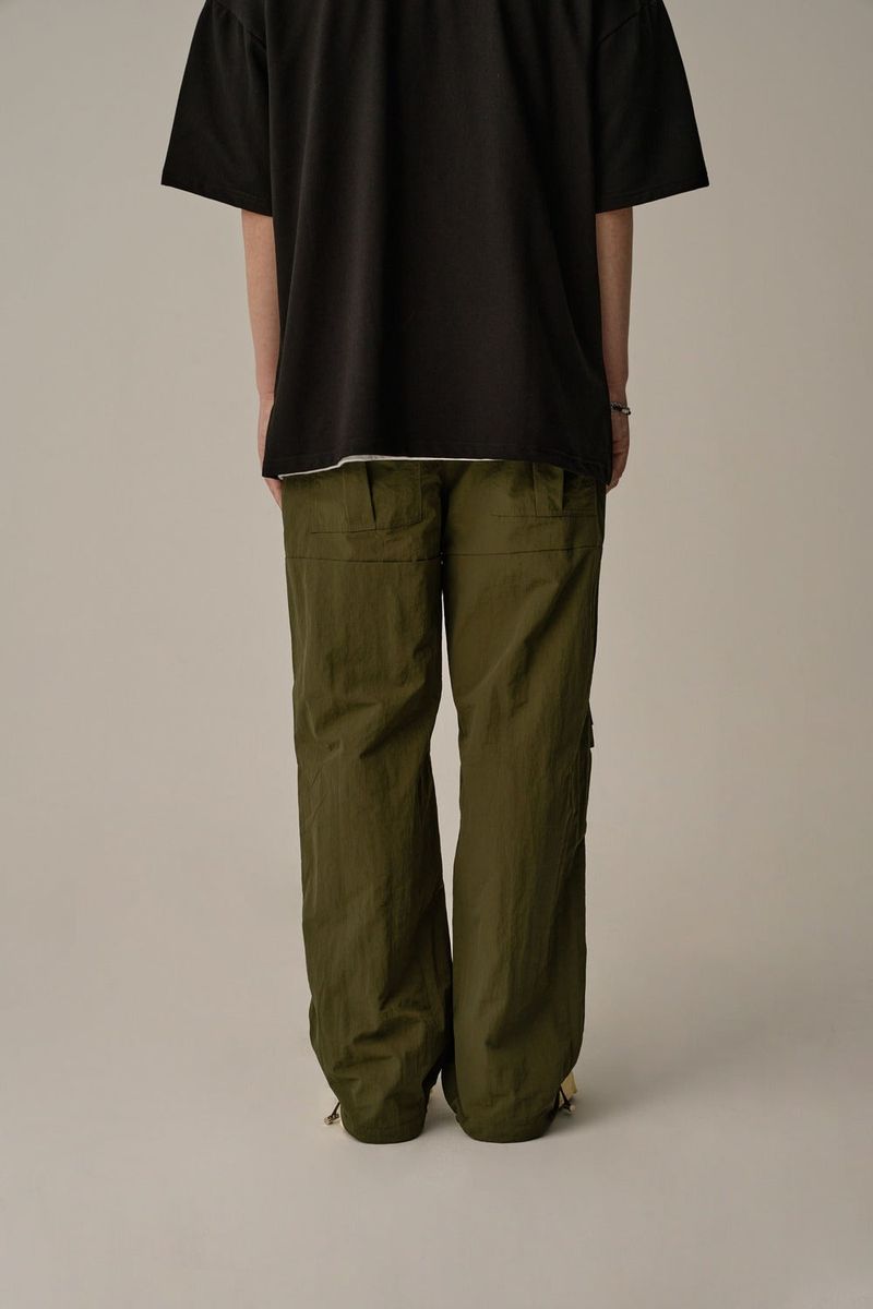 FRONT POCKET NYLON CARGO PANTS(KHAKI)