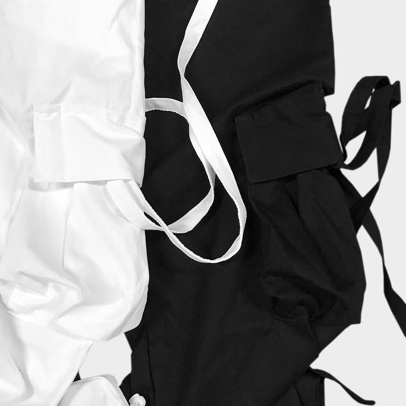 strap elastic pants_black