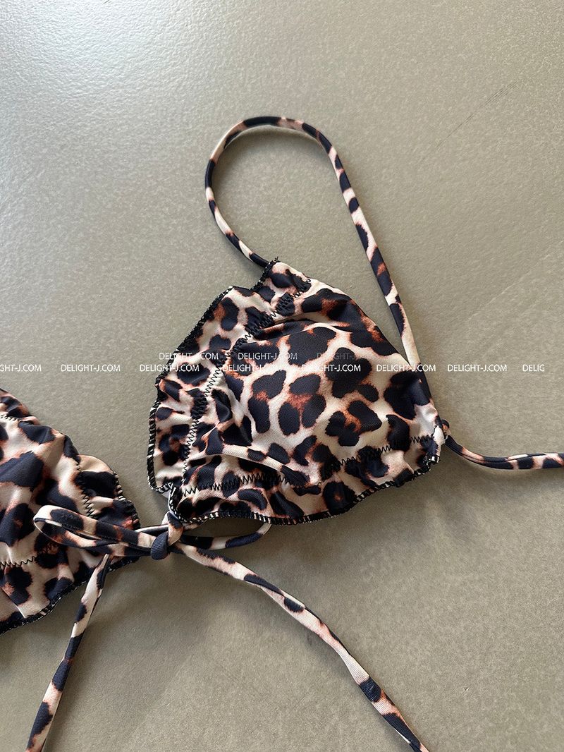 a leopard-frilled bikini