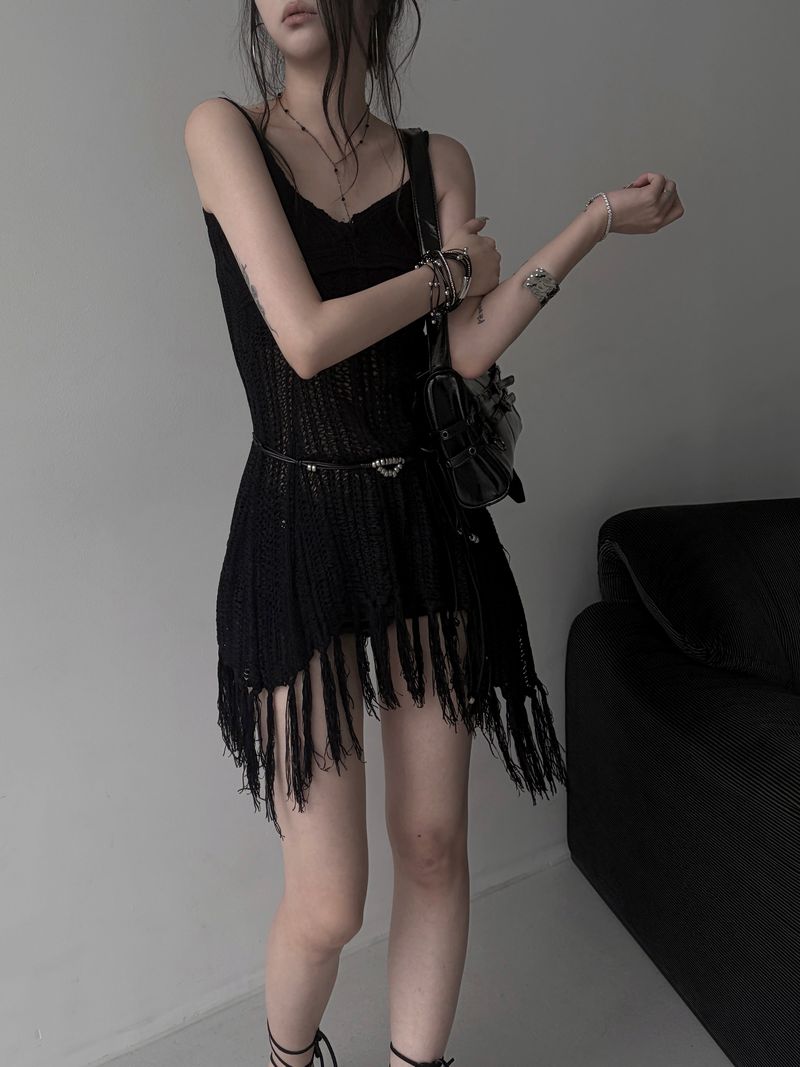 tassel vacation beach one-piece (2color)