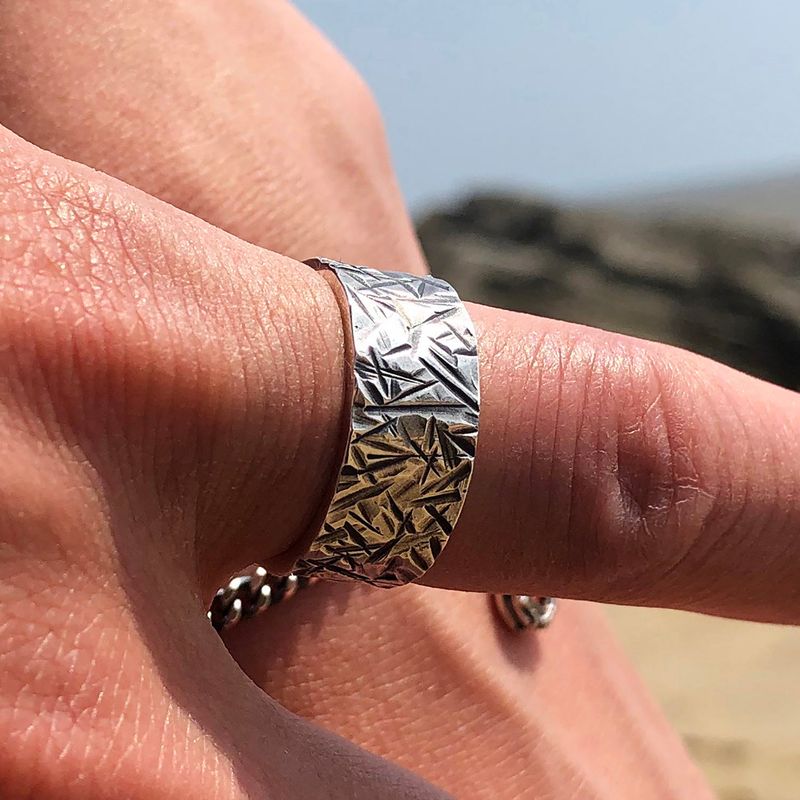 Rough9 silver ring