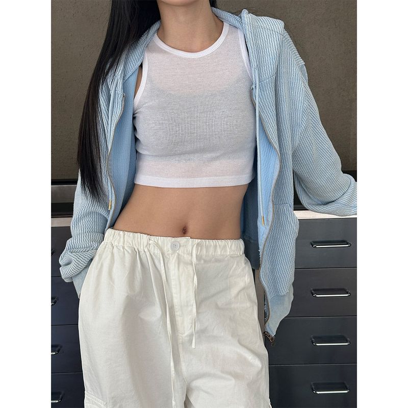 [S/S] Crop round neck sleeveless(5color)