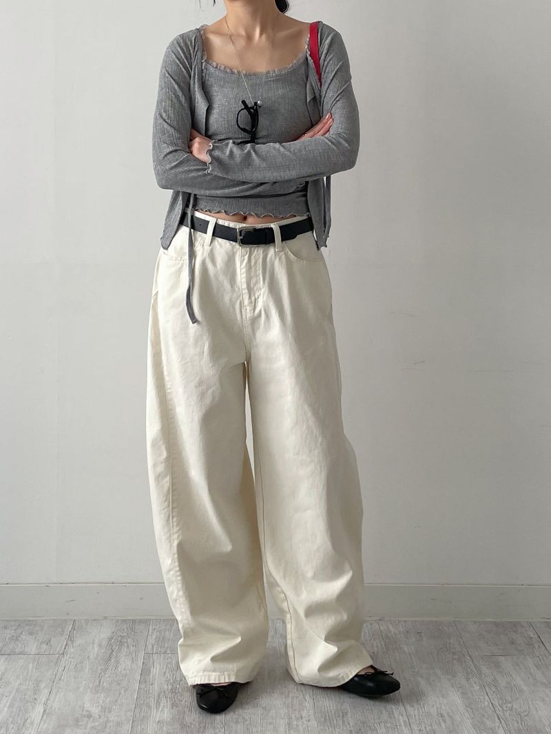 382 Curved Balloon Wide Pants