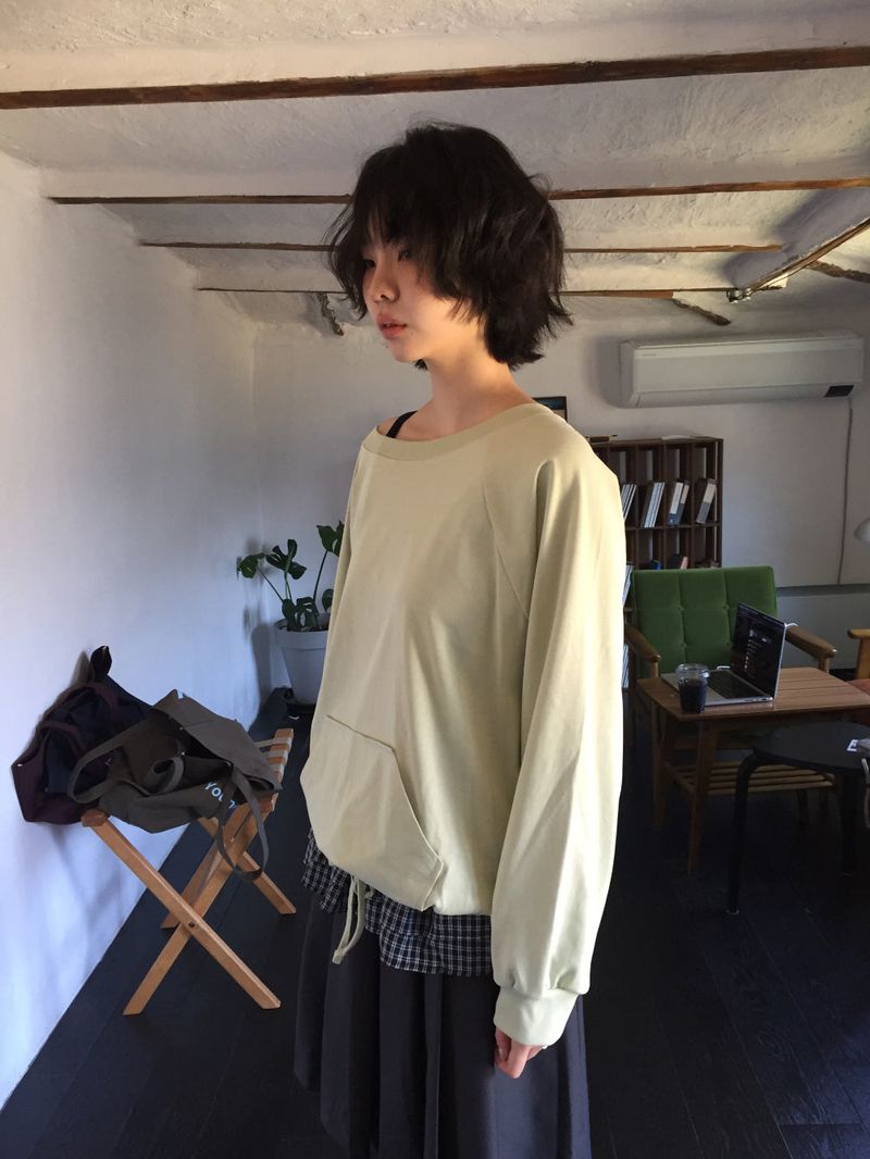 Nice pocket boatneck t-shirt (3color)