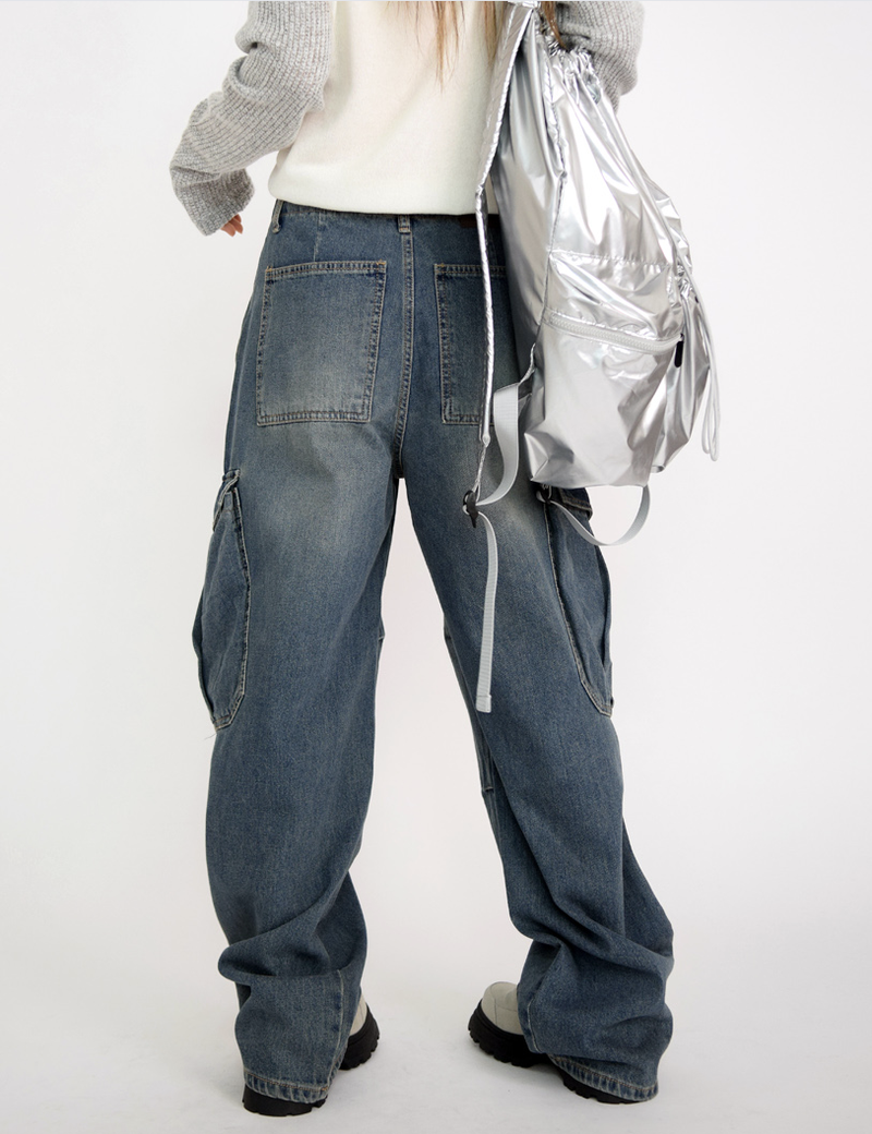 bel cargo denim pants(2color)