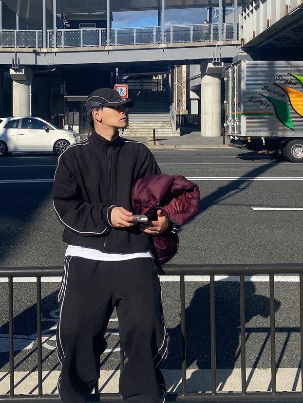 No.0547 3line sweat set ZIP-UP