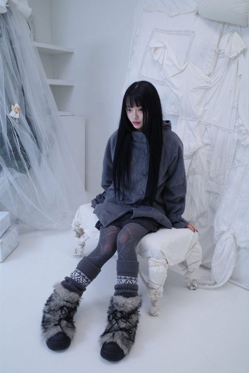 Bonju double half hood coat (2color)