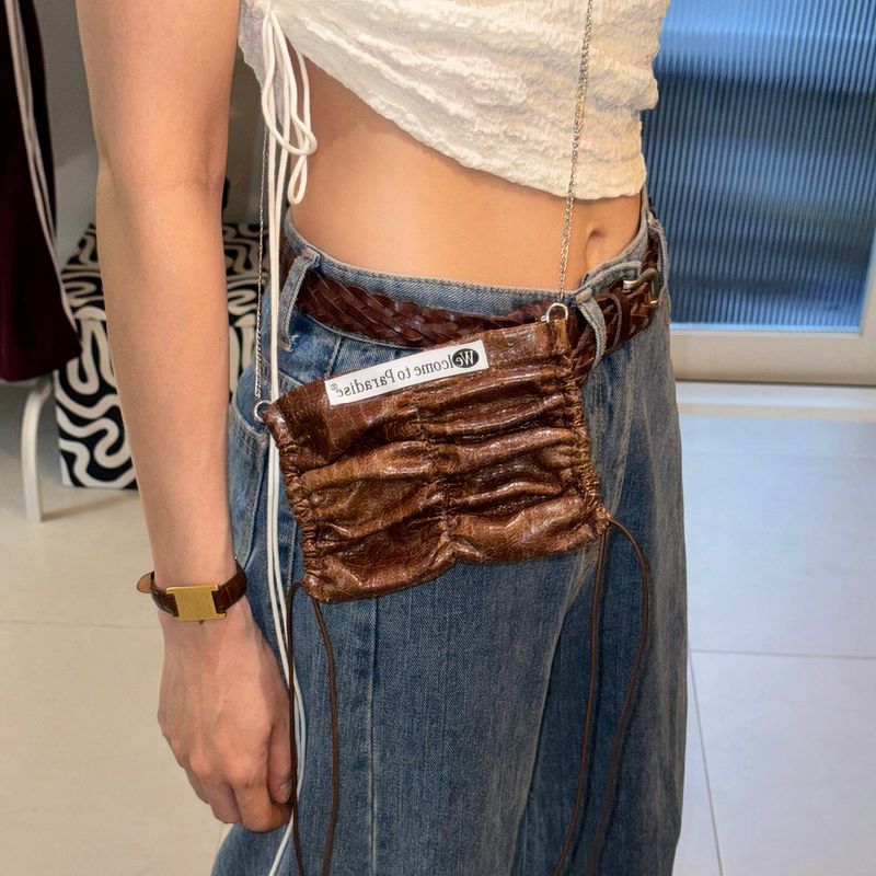 mimi bag (Crack) + silver chain 