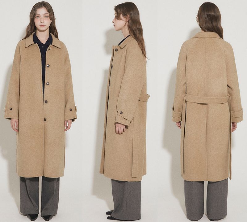 WOOL BALMACAAN COAT [BROWN]