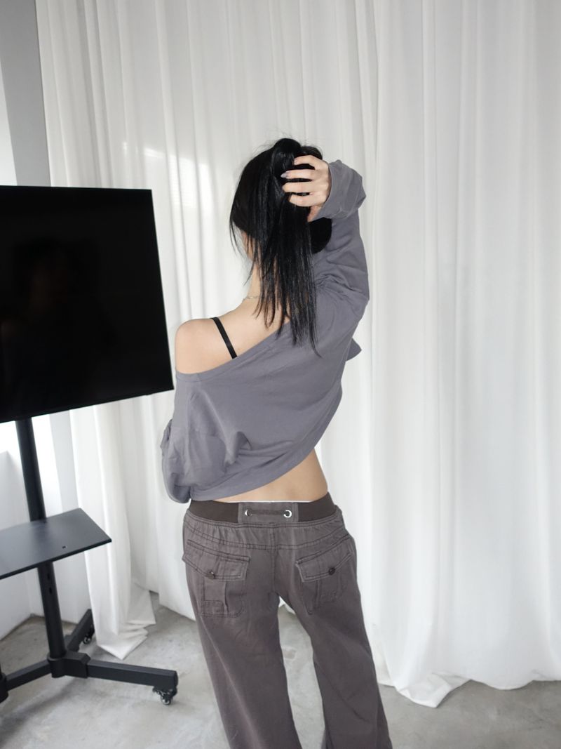 vintage purple gray pocket pants