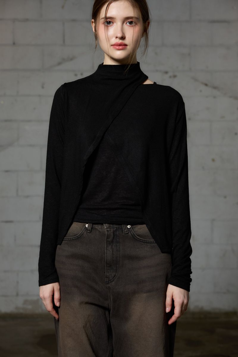 ARE WOOL LONG SLEEVE SET / BLACK