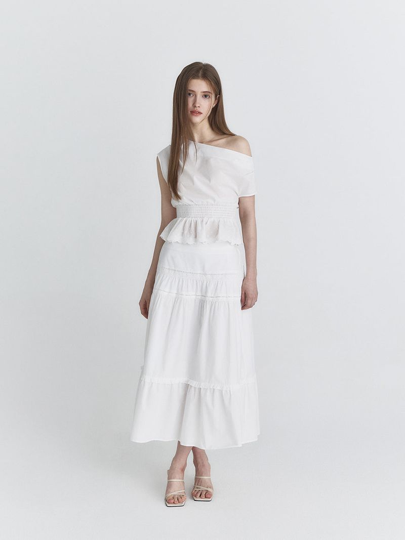 Drape lace blouse (Ivory)