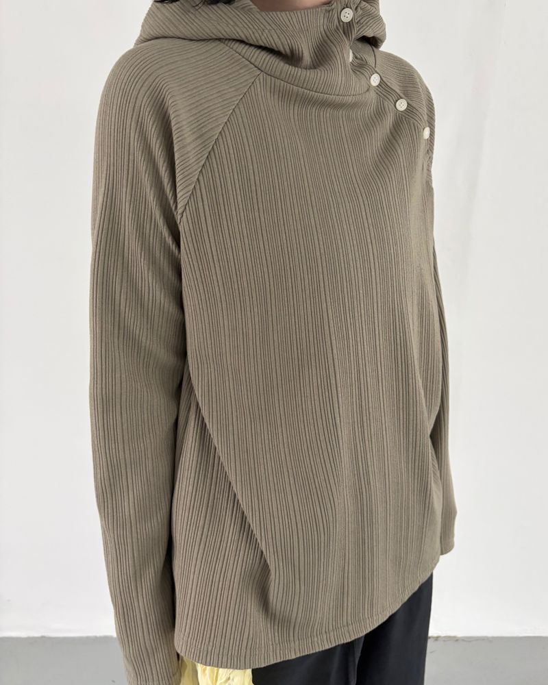 fungus(ファンガス)の「Diagonal Henley Hoodie(Tops)」