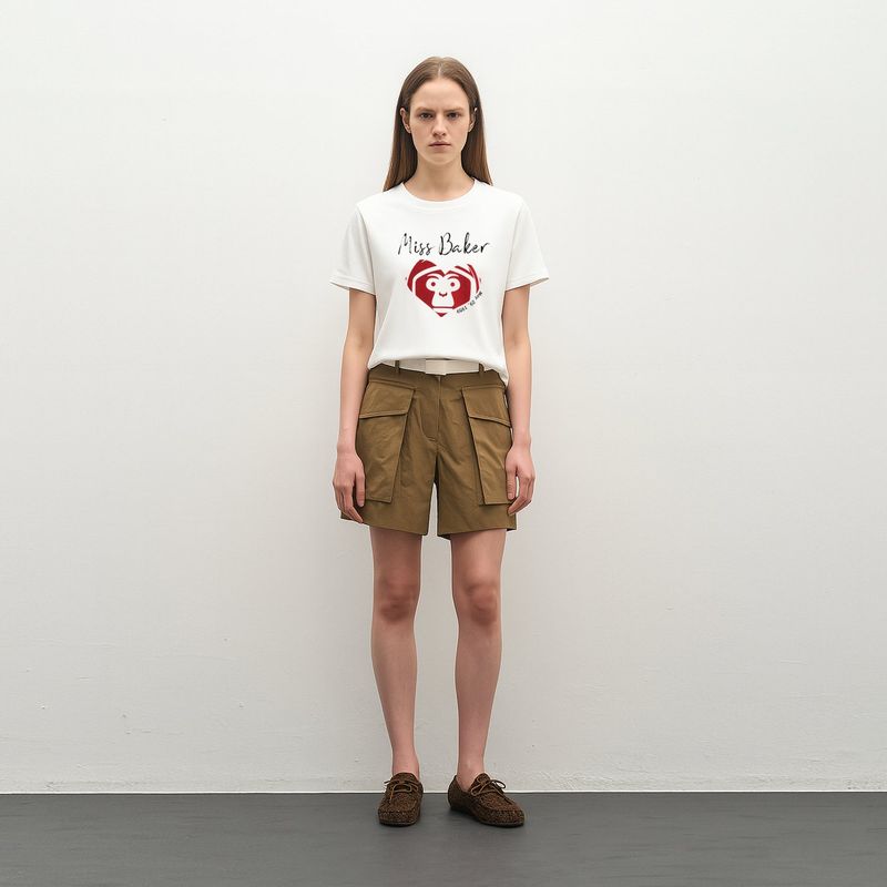ハートベイカーTシャツ ホワイト / レッド