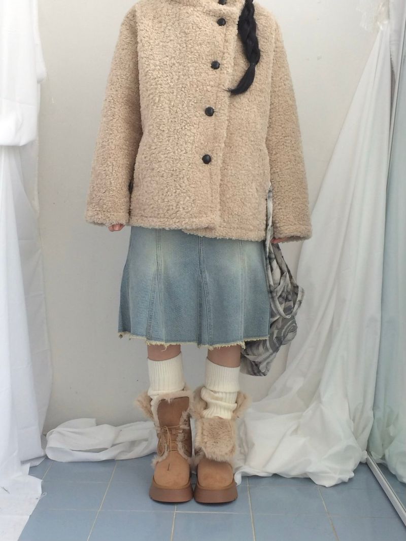 Suede Rabbit Fur Boots