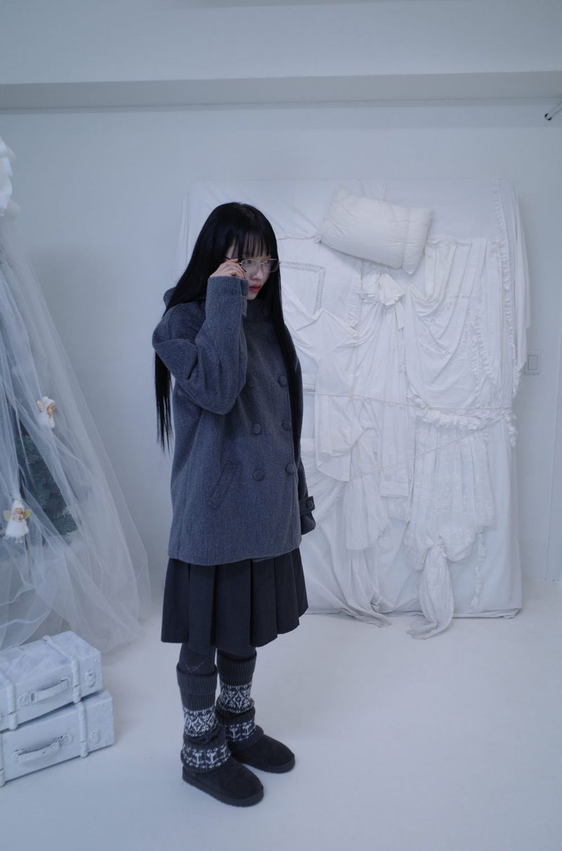 Bonju double half hood coat (2color)