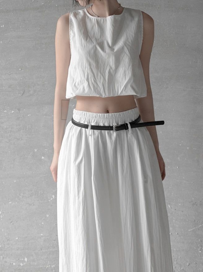 Cloud Nylon Crop Blouse