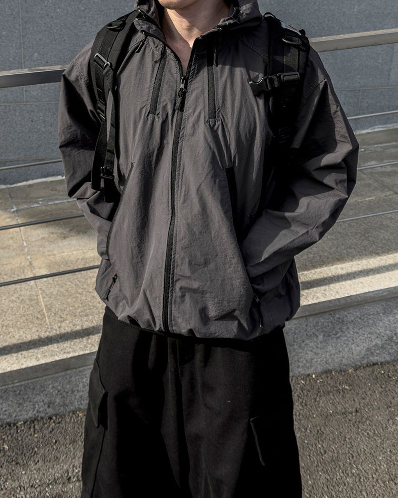 CALVET Zip-Up Hooded Windbreaker
