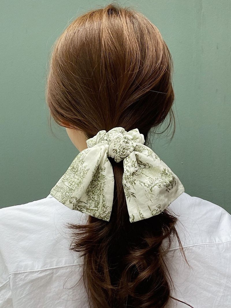 French Etoile Ruffle Scrunchie [Green]