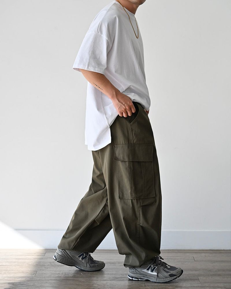 SIO WIDE CARGO PANTS KHK