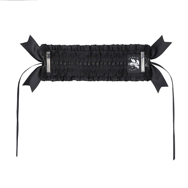 Gothic Lace-Up Headdress - Black 
