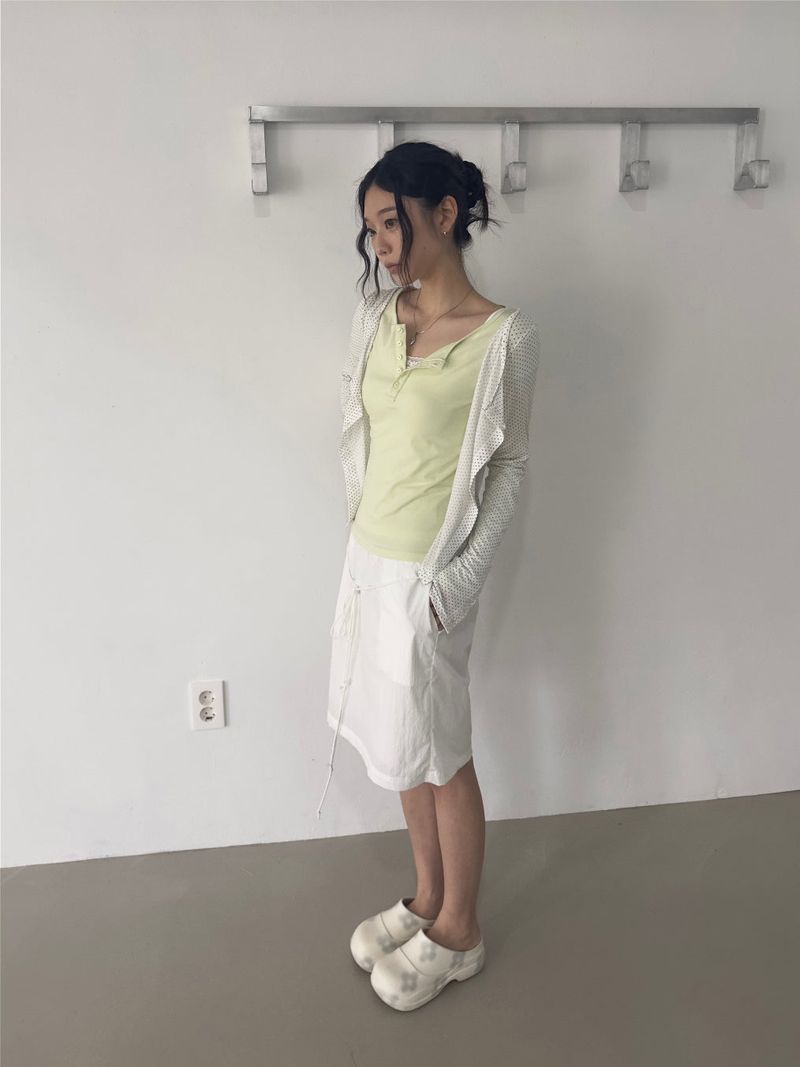 Polkadot Sheer Cardigan (Tenta, Dumble-washing) 2sizes